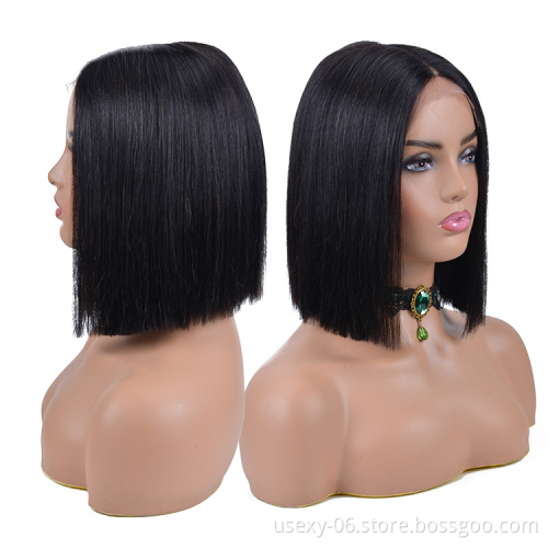 Wholesale 100% Unprocessed Colored Bob Virgin Brazilian Human Hair Lace Front Wigs